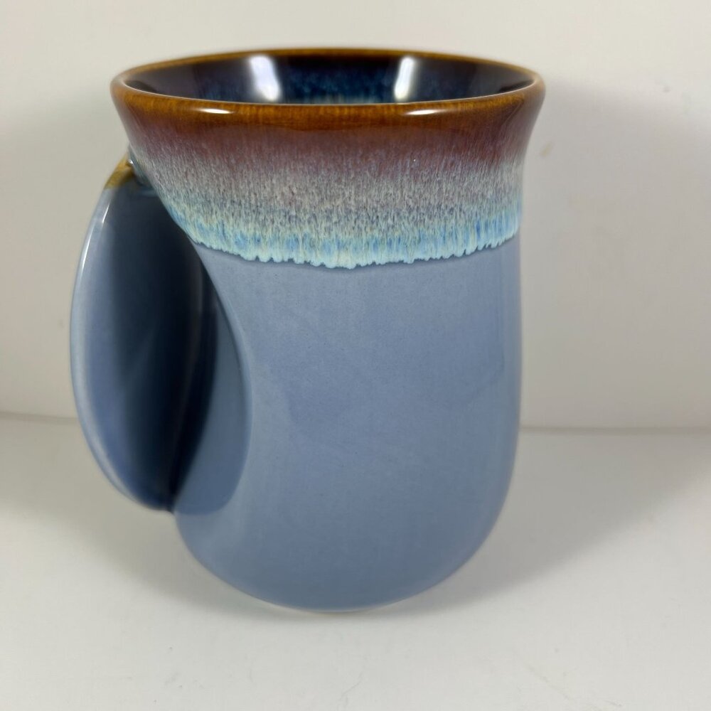 Handmade Ceramic Mug Blue & Brown Glaze Lead-Free Microwave/Oven/Dishwasher Safe - Picture 2 of 4